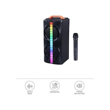 1790 Kablosuz Mikrofonlu Rgb Ledli Taşınabilir Bluetooth Hoparlör Parti Speaker
