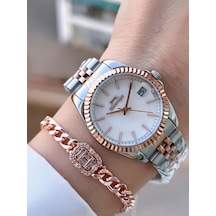 Slazenger Çelik Kordon 2 Yıl Garantili 5 Atm Bileklik Hediyeli Kadın Kol Saati Bsl.09.2472.3.02 Gri - Rose Gold