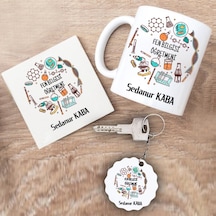 Fen Bilgisi Öğretmeni Hediye Seti Kupa Bardak+Altlık+Anahtarlık