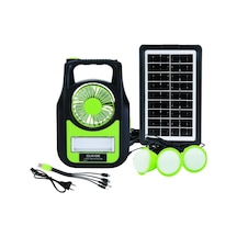 Gs-909 Bluetooth Radyo Usb Güneş Paneli Dahil Solar Enerjili 3 Ampullü Şarjlı Spot Fener Renkli
