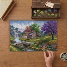 Küçük Köy - Şelale - Manzara Tasarımı 240 Parça Ahşap Puzzle Ahşap Kutuda Mpy20344