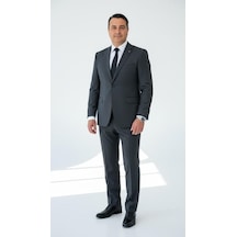 Erkek 4 Drop Tek Düğmeli Çift Yırtmaçlı Klasik Yaka Armürlü Kumaş Takım Elbise Antrasit Erkek 4 Drop Tek Düğmeli Çift Yırtmaçlı Klasik Yaka Armürlü Kumaş Takım Elbise Antrasit