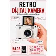 Solvis SOLVİSW Dijital Retro Fotoğraf Makinesi + 64 GB Sd Kart