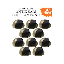 10 Adet Antik Sarı Yarım Daire Yapışkanlı Kapı Tamponu Kapı Stoperi Metal Kapı Stopu Durdurucu