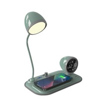 S-link Sl-cw21 Yeşil Telefon Uyumlu Fast Şarj 15w Ayarlanabilir Led Işıklı Masa Lambası Çok Renkli