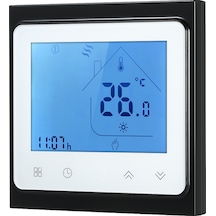 Qingmipy Lcd Dokunmatik Ekranlı Haftalık Programlanabilir Gaz Kazanı Termostatı, Enerji Tasarruflu Sıcaklık Kontrol Cihazı 2 M