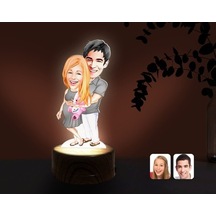Kişiye Özel Bebek Sürprizi Karikatürlü Dekoratif 3D Biblo Led Işı