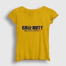 Presmono Kadın Black Ops Call Of Duty T-shirt Sarı