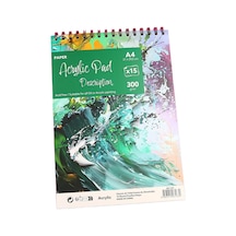 A4 Spiralli Akrilik Sketchbook Resim Defteri, 300gr, 15 Yaprak