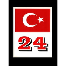 Türkiye Bayraklı Erzincan 24 Plaka Kodu Ön Cam Sticker