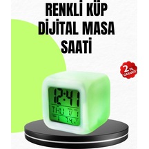 Gece Lambası Fonksiyonlu Renk Değiştiren Led Küp Dijital Saat Diğer