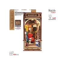 Rolife Tgb07 Kitapçı Bookstore Kitap Köşesi Book Nook Dıy Minyatür Maket Model Seti Mini Dollhouse 3d Model Kit Detaylı Dekoratif Hobi Seti 3d Puzzle Tiny House