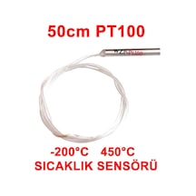 Pt100 Platinyum Isı Sıcaklık Sensörü 50cm Su Geçirmez -200c To 450c Metal Koruyucu Dalgıç Prob