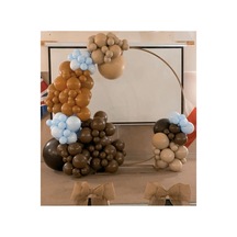 Makaron Mavi Kahverengi Karamel Ve Sütlü Kahve Balon Zinciri 100 Adet Mix