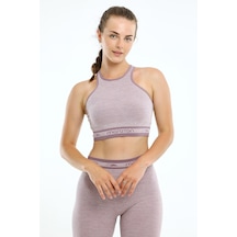 Maraton Active Slimfit Kadın Bisiklet Yaka Kolsuz Basic Lila Bra 813076-Lila