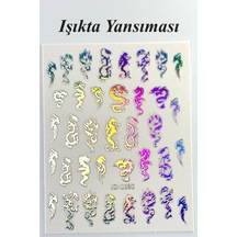 Nail Art Sticker Kendinden Yapışkanlı, Tırnak Süsleme, Tırnak Dövmesi Stikır 1092 Gümüş-hologram-1092