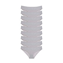 9 Adet Süper Eko Set Likralı Kadın Slip Külot Gri Çok Renkli