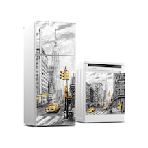 Ve Bulaşık Makinası Beyaz Eşya Kaplama Yağlıboya Newyork Çok Renkli