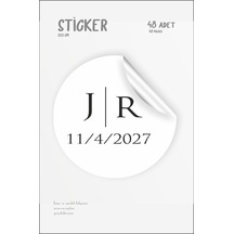Nişan Nikah Düğün Sticker Süs Etiketi 48 Adet 3 Cm