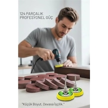 Pimli 50mm Cırt Zımpara Taban Seti 124 Parça Matkap Ve Gravür Uyumlu Profesyonel Hobi Seti