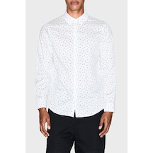Armani Exchange Tamamı Logolu Pamuklu Regular Fit Uzun Kollu Gömlek Erkek Gömlek Xm001942 Af19194 F0027 Beyaz