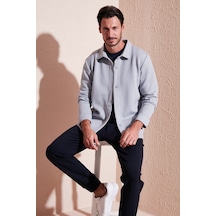 Buratti Fitilli Çıtçıtlı Relaxed Fit Erkek Gömlek 5905510 Açık Gri