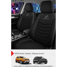 Panther Serisi Keten Kumaş Oto Koltuk Kılıfı- Dacia Sandero-stepway-duster Uyumlu Siyah