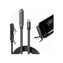 Buffer 240w Hızlı Şarj Destekli Katlanabilir Telefon Standlı Örgülü Type-c To Type-c Şarj Kablosu 8956731