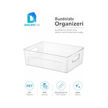 Şeffaf Pet Buzdolabı Organizeri Büyük Kulplu Düzenleyici Kutu 29,5x20,5x9 Cm