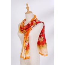 Xiangyun Gazlı Bez Eşarp Dijital Baskı 72x90 Cm. K105330 Beyaz