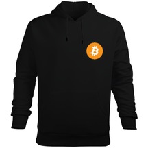 Bitcoin Holder Siyah V1 Erkek Kapüşonlu Hoodie Sweatshirt
