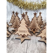 Ahşap Yılbaşı Ağacı Dekor Masaüstü Hediyelik- İsimli Yılbaşı Hediyesi