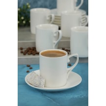 Porselen 6'Lı Nescafe Fincan Seti - Beyaz