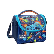 Coral High Erkek Çocuk Lacivert Turuncu Joystick Baskılı Isı Yalıtımlı Beslenme Çantası 37151 Lacivert - Mavi