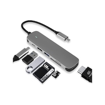 Usb C Hub, Usb C Adaptörü 6 İn 1 Usb 3.0 Bağlantı Noktası, Usb-c Bağlantı Noktası/pd, 4k Hdmı Ve Sd/tf Kart Okuyucu, Macbook Pro/air Dizüstü Bilgisayarlar Ve Diğer Tip-c Cihazlarla Uyumlu Yerleştirme