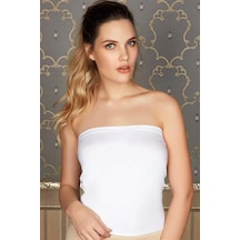 Pamuklu Askısız Straplez T-shirt Siyah