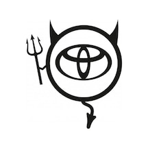 Toyota Araba Komik Şeytan Sticker Yapıştırma