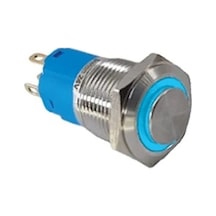 Swion 12mm Led'li Metal Buton Yaylı Beyaz Led