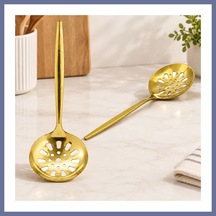 Bezos Metal Altın Servis Kevgir 27 Cm Dlra