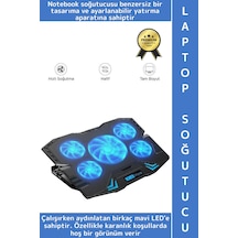 Premium Süper Güçlü 5 Fan Notebook Dizüstü Bilgisayar Rgb Işıklı Ayarlanabilir Laptop Soğutucu Fan