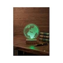 İlizyon Şeffaf Led Gece Lambası Dünya Gezegeni Görseli 14x18 Cm