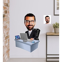 Kişiye Özel Bay Genel Müdür Karikatürlü Duvar Sticker 50X70CM