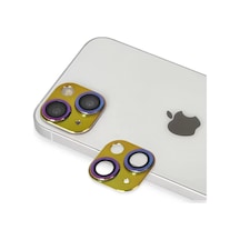 Newface Apple İphone 13 Pers Alüminyum Kamera Lens - Rainbow Altın
