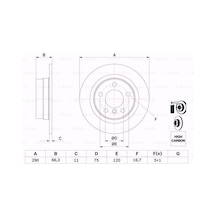 Bmw 1 118 D 2011-2020 Bosch Arka Fren Diski