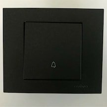 Ovivo Grano Siyah Zil Light Anahtarı Çerçeve Dahil Kapı Otomatiği