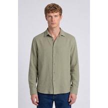 Sabri Özel Erkek Mint Normal Kesim Regular Fit %100 Pamuk Klasik Yaka Muslin Gömlek
