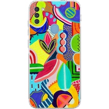 Samsung Galaxy A11 İle Uyumlu Retro Color 6 Kamera Korumalı Şeffaf Kılıf Şeffaf
