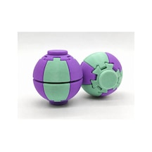 Alvera Press Küresi 3d Baskı Dönüşen Mekanik Fidget Stres Oyuncağı-mint-mor