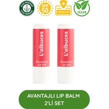L'albuces Strawberry Lip Balm Dudak Nemlendirici SPF50 2'li