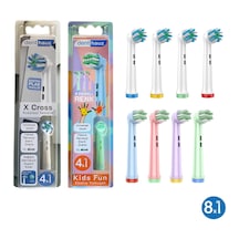 X Cross + Kids Fun Yumuşak Oral-b Uyumlu Yedek Diş Fırçası Başlıkları